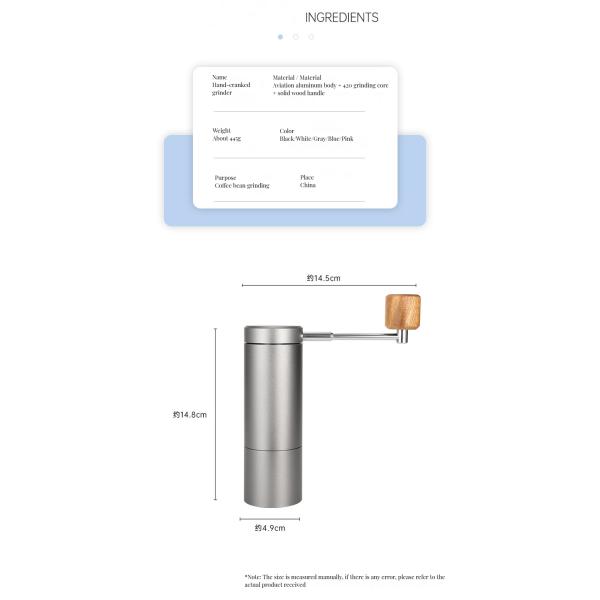 Business Gift Function Adjustable Coarseness Ceramic Hand Mill Manual Coffee Grinder
