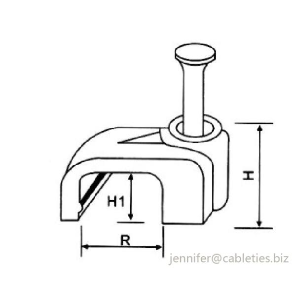 DEMOELE XINGO China supplier PE steel nail 6mm electric plastic Circle Flat Cable Clips ,wire clip to fix wire on wall