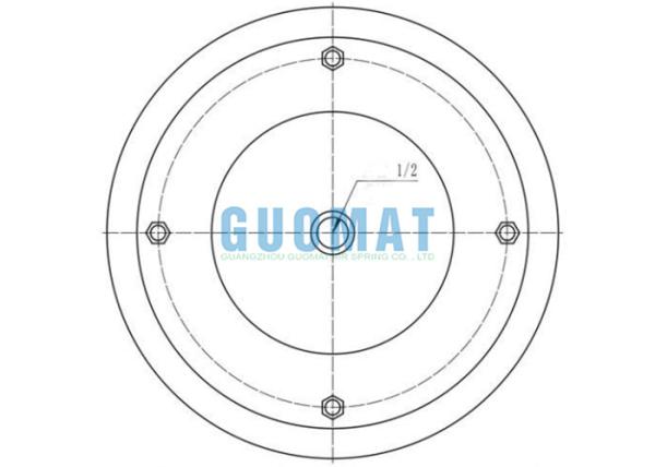 GUOMAT 12X2 Air Spring Flange Assembly SP1541 Dunlop FD 412-22 DS Contitech Industrial Air Bag