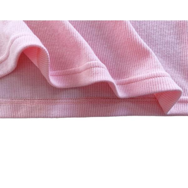 Solid Pattern Women's T-shirt Customize Cotton Spandex Rib T-shirt for Style Clothing