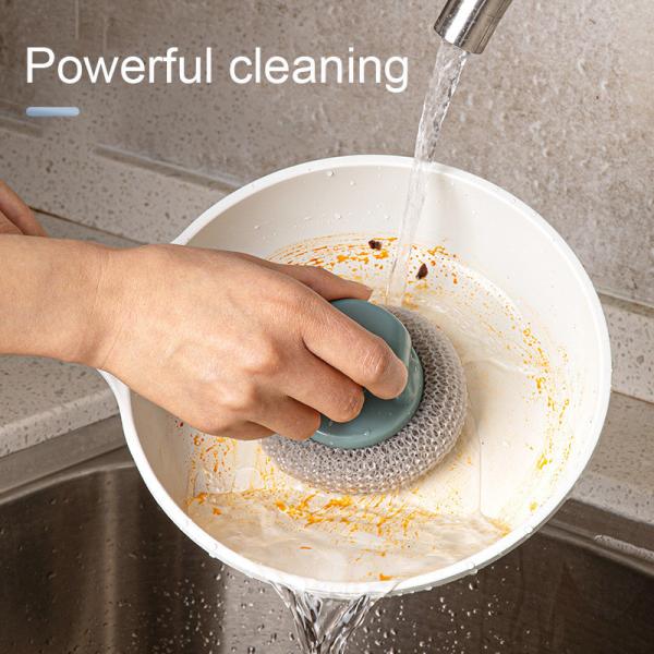 Самый продаваемый кухонный нержавеющий сталь мягкий очиститель щетка с рукояткой