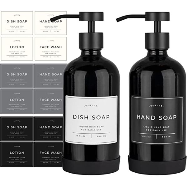 Custom Brand Logo 16oz Pump Adhesive Waterproof Shampoo Hand Lotion Label Sticker Vinyl for Candle Craft Private Moisturizing