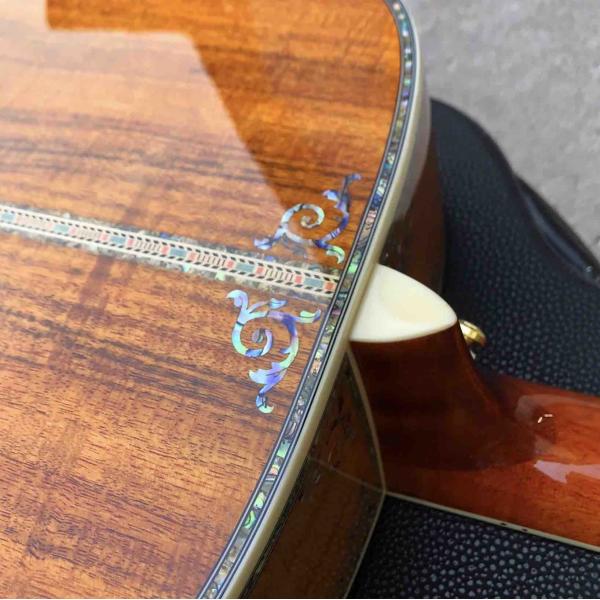 KOA wood classic acoustic guitar,Life tree Ebony Fingerboard,Abalone inlays and binding,China 41 inchs acoustic