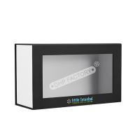 OEM ODM boîte cadeau magnétique noire mate avec fenêtre en PVC transparent