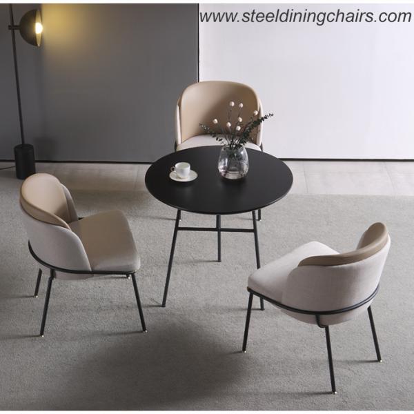 Black Matte Legs 83cm 53cm Steel Frame Dining Chairs For Kitchen Room