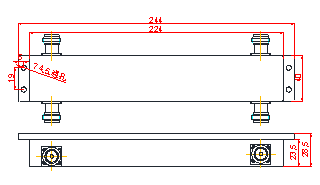 2in 2out 350-520MHz N женская гибридная сцепка 50 Ом VSWR ≤ 1.25, IM3 -150 дБc