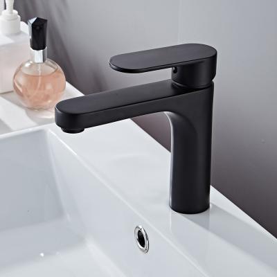 Torneira de misturador da bacia do punho do único furo de bronze única em Matte Black