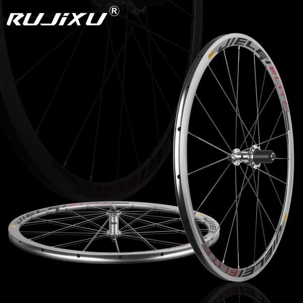 JIELEI Jeu de roues de vélo de route 700C 30mm alliage d'aluminium avec moyeu de frein V Jante à pneu Argent Profondeur de jante 30,0 mm