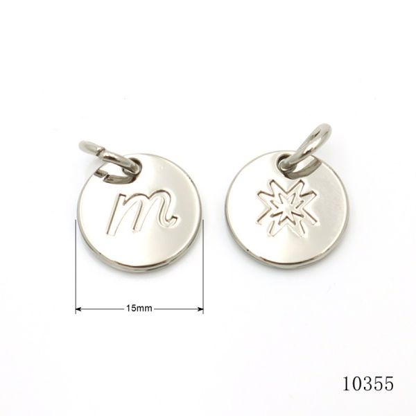 New Arrival Metal Round Tag Custom Logo Dog Collar ID Tag Key Chain Clasp Charm