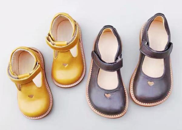 Real Leather Strap Cattlehide  Girls Kids Dress Shoes