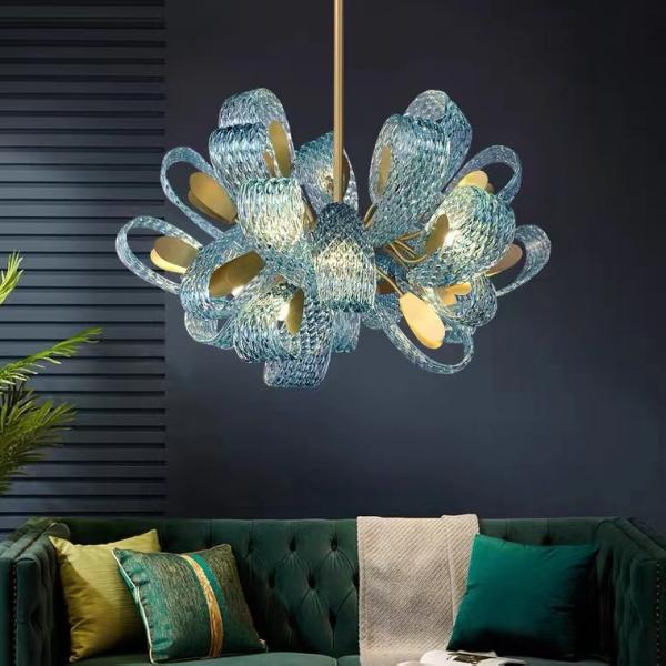 Luxury Hanging Fixture Firework Pendant Lights Led Lighting Modern Flower Glass Wall lamp