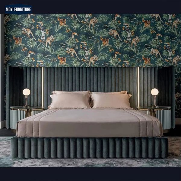 Customized Size Luxury King Size Bed Double Frame Headboards Italian Modern Luxury Super Wooden Upholstered Designs