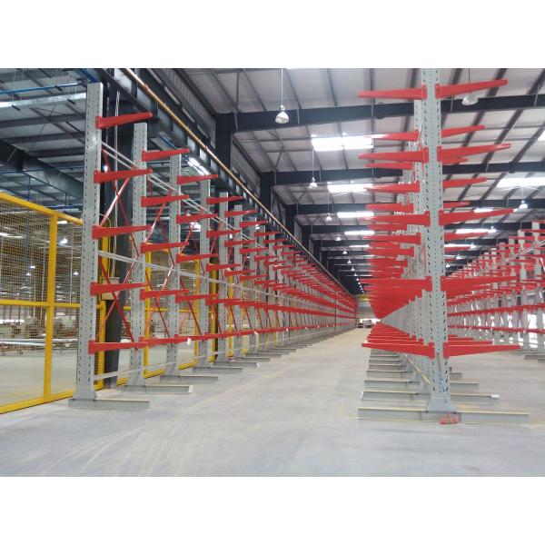 Double Arm Cantilever Warehouse Racks , Cantilever Pallet Racking Customized