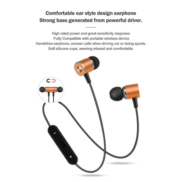 Magnetic Attraction Wireless Stereo Earphone 55cm Bluetooth Necklace Earbuds