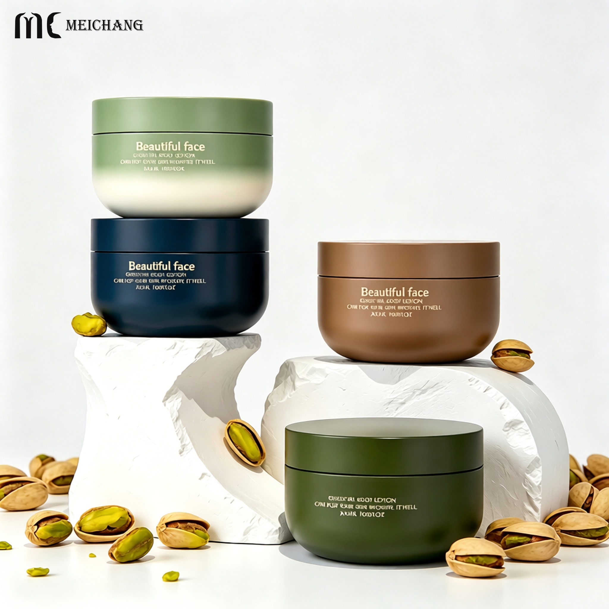 150g / 240g / 300g Custom Logo Refillable Matte Nude Round PP Cream Jar(MC-P-563)