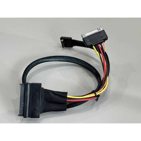 SFF-8654 8i to SFF-8654 8i High-Speed Mini SAS HD Connector Cable, 1.0 m 32AWG 85 Ω Braided Assembly
