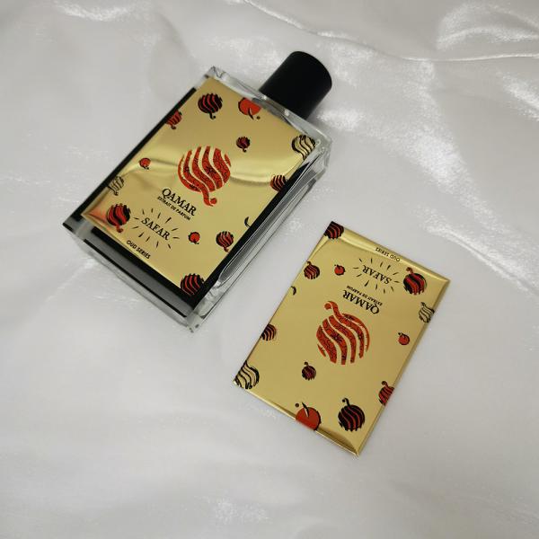 Metallic Luster Perfume Logo Sticker metal Labels Hot Design Metal 3D Embossed Label