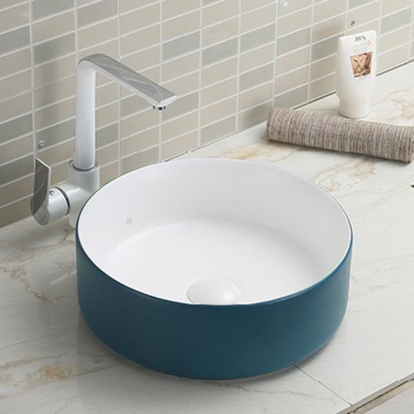 Lavagem redonda pequena cerâmica Art Basin do Lavabo do dissipador de Matt Color Counter Top Bathroom