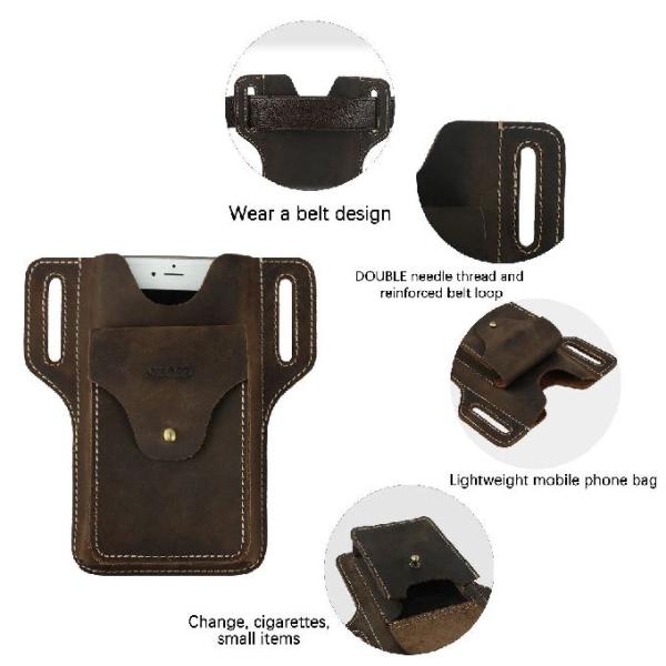 Bolsa de funcionamiento de la correa de la piel de vacuno del vintage de los hombres para el móvil