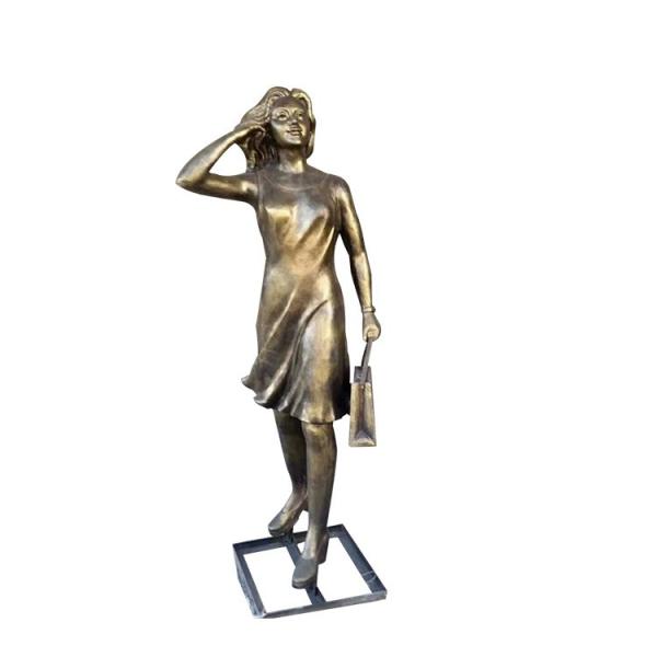 Art Bronze Couple Statue Metal Female Sculpture With High Durability