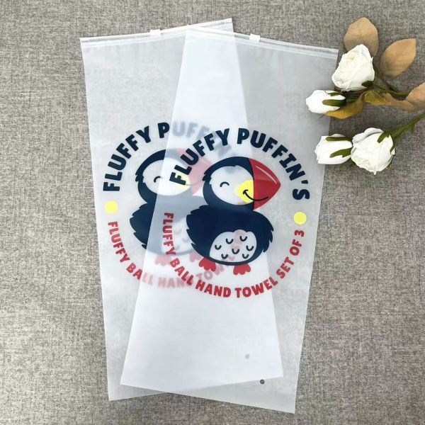 Customized Logo Printed Sliding Transparent Zipper Hat Shirtpackaging Bags Biodegradable Black Frosted Zipper T-Shirt Bag