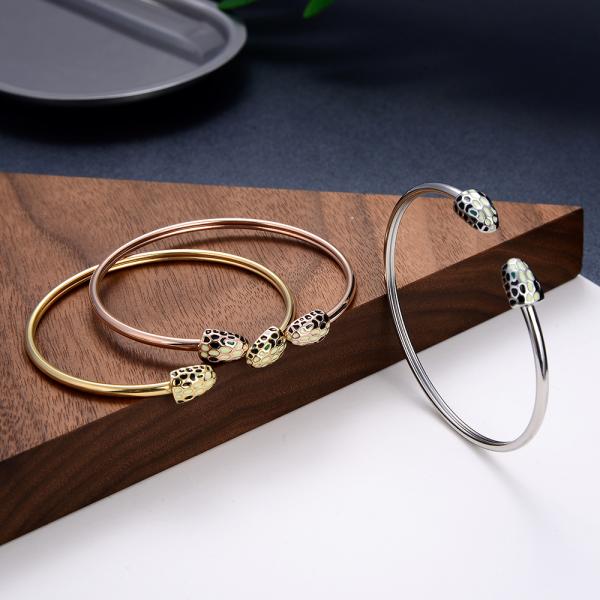 Designer brand accessories snake cuff adjustable  fashion stainless steel bangle