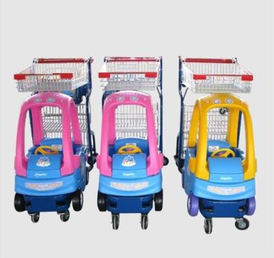 Supermarket Plastic Kids Shopping Trolley Zinc Plated Metal Shopping Cart