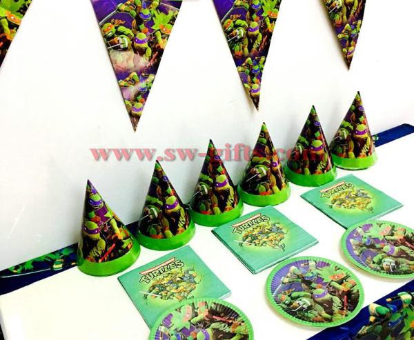 Turtles plates cups kids birthday party set boys favor turtles glass plates turtles party set