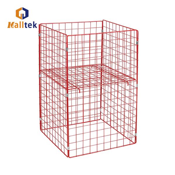 Container de promotion de supermarché paniers d'empilement en treillis métalliques