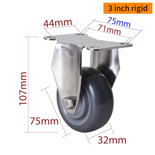 L'acier inoxydable de 3 pouces avec une charge de roue durable de 150 kg