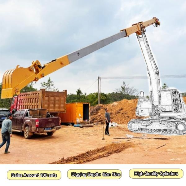 Excavator Long Reach Stick Boom And Arm 14m 16m 18m
