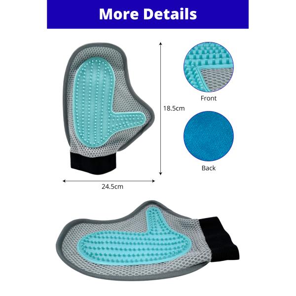 Cuidado de mascotas guante de aseo para quitar el vello suelto masajes para perros gatos