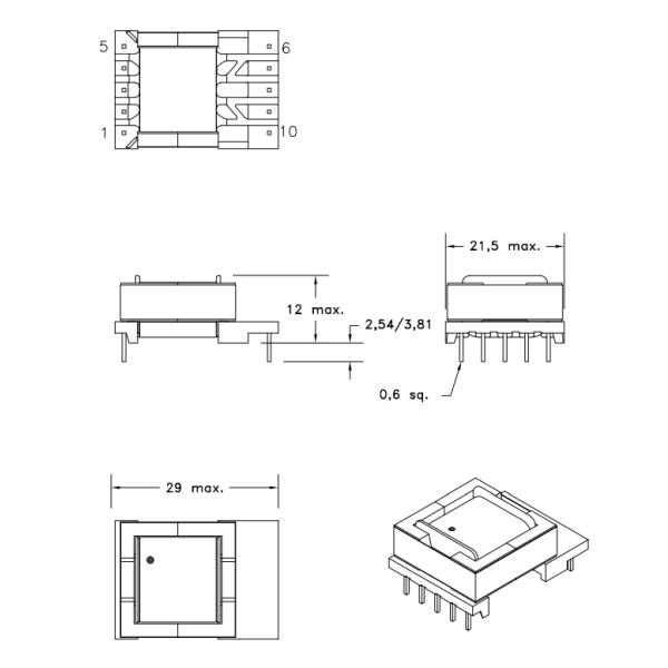 Универсальное входное напряжение SMD SMPS Flyback Transformer 7508116313