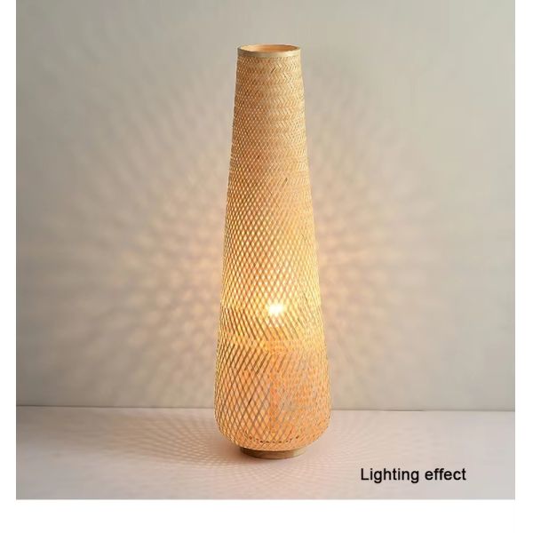 Bedroom Bedside Lamp Tea Room Japanese E27 Weave Bamboo Floor Lamp(WH-MFL-216)