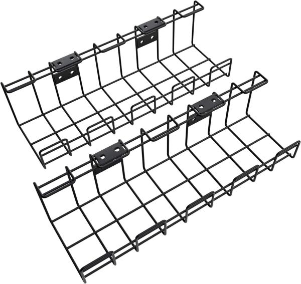 Cable Basket for Under Desk Table Plastic Type Cable Organizer for Cables Chargers
