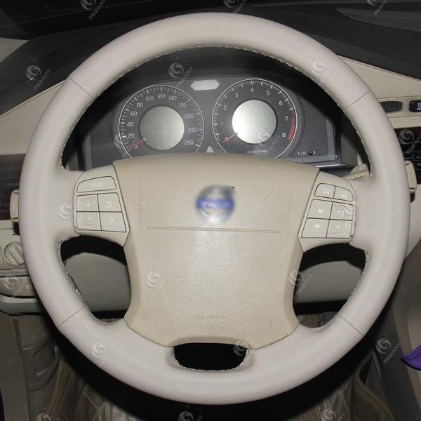 Black Leather Custom Steering Wheel Covers For Cars for Volvo S40 V50 S80 XC60 XC70 V70 C70 XC90 S60 V40 V60