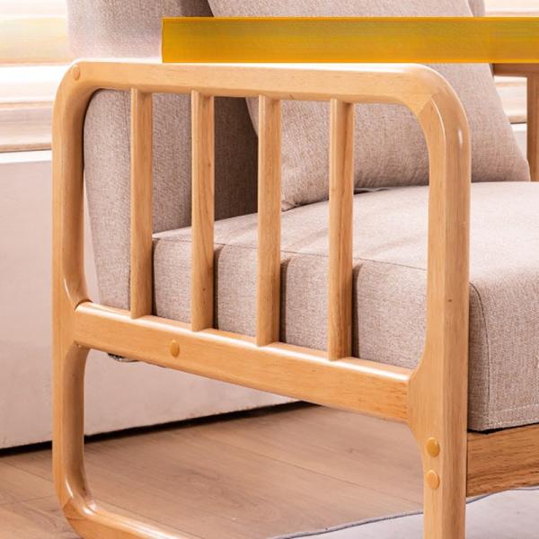 Upholstered Armrest Kid Sofa Solid Wood Loveseat 3 Seater Couch Linen Material Living Room Chair for Reading Accent