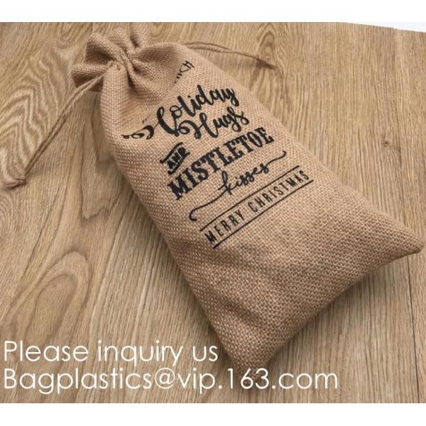 Candy Gift Pouch Bags with String Birthday Wedding Party Gift Jewlery Pouches Party Favor Jute Gift Bags Brown with Whit