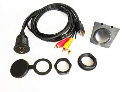 Car Dashboard Flush Mount HDMI and 3RCA Extension AUX Car Radio cable