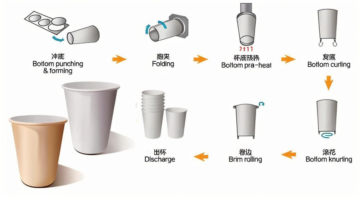 PLC Controled Hot Air System High Speed Paper Cup Machine With 90-100 PCS/MIN