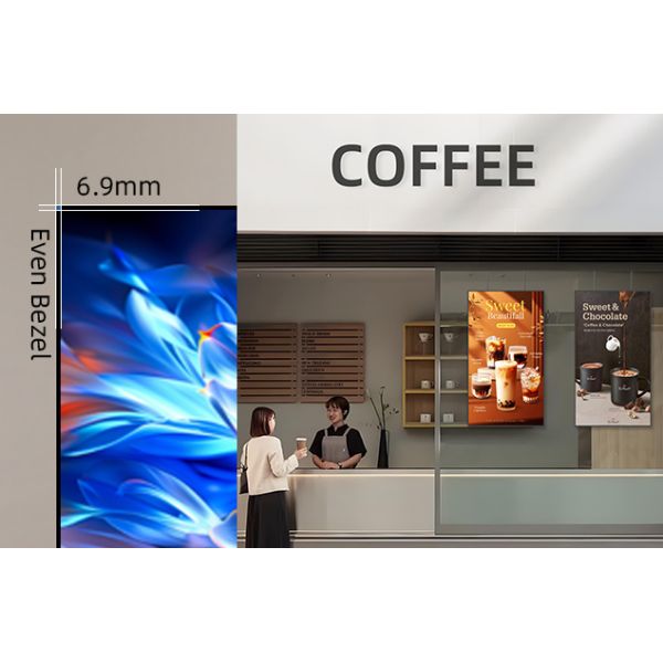 LCD Indoor Advertising Digital Signage Display Screens Wall Mounted