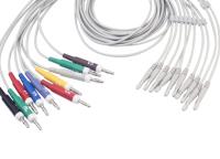 Clip de banane Patient ECG câble 4 extrémités plomb pratique TPU matériau PVC