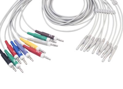 Banana Clip Patient EKG Cable 4 Limb Lead Practical TPU PVC Material