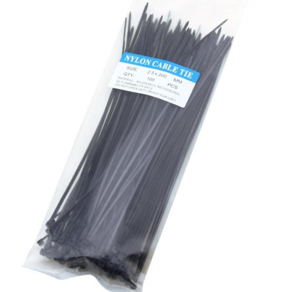Self Locking PA66 Nylon Tie Wraps White / Black Heat Resisting