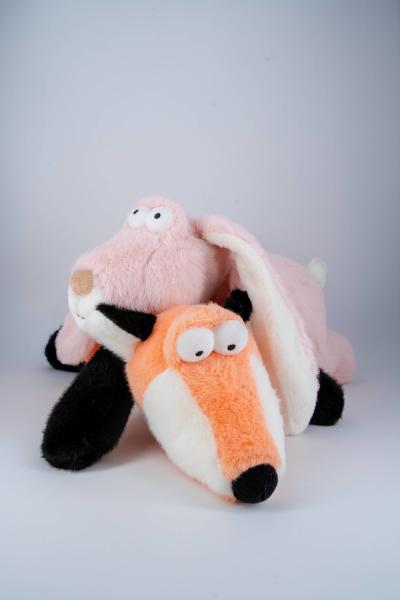 Juguetes suaves Conejo rosa, animales rellenos Simulación Diseño de animales lindos Juguetes de peluche