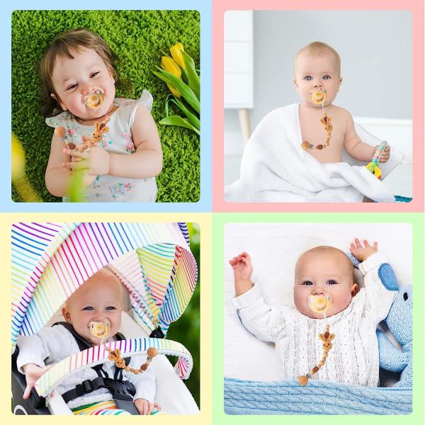 Pacifier Clip, Neutral Cute Rabbit Pacifier Leash For Boys Girls Fits For All Pacifiers, Ideal Baby Shower Baby Gift