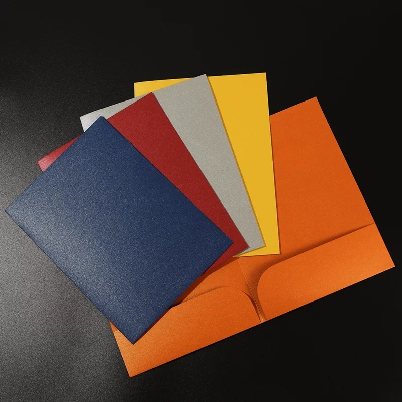 Presentation Folders With Dual Pockets In Shimmer Paper For Contracts