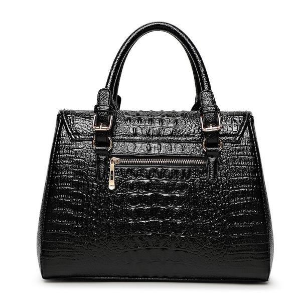Handbag Black Patent Full Grain Leather Handbags Womens Summer