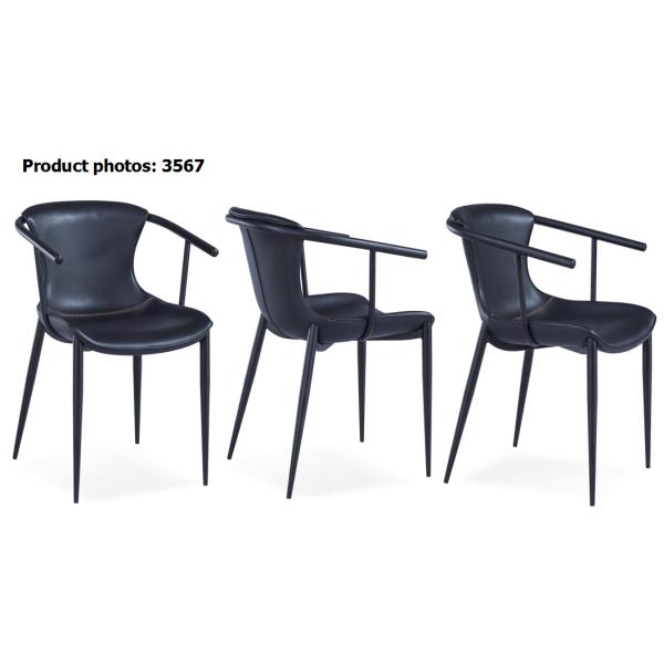 Hotel Saddle Leather 48cm Metal Restaurant Chairs