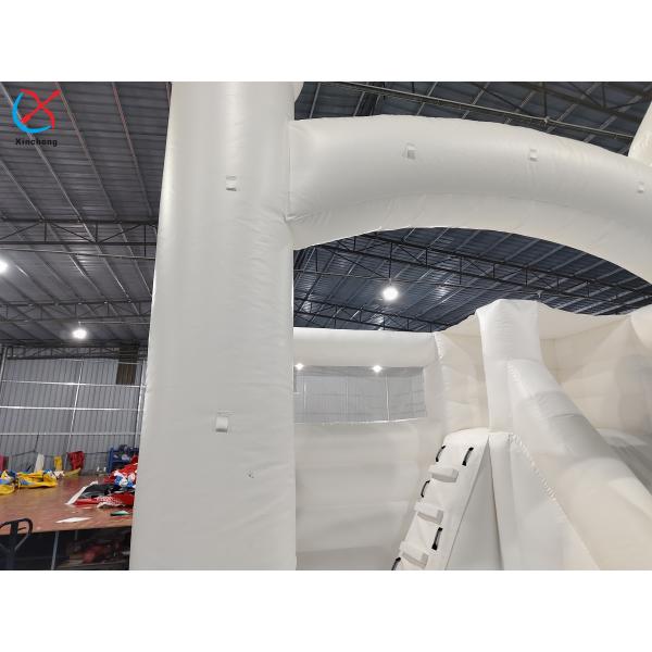 ODM/OEM Inflatable White Wedding Bouncy Castle With Slide For Wedding Party